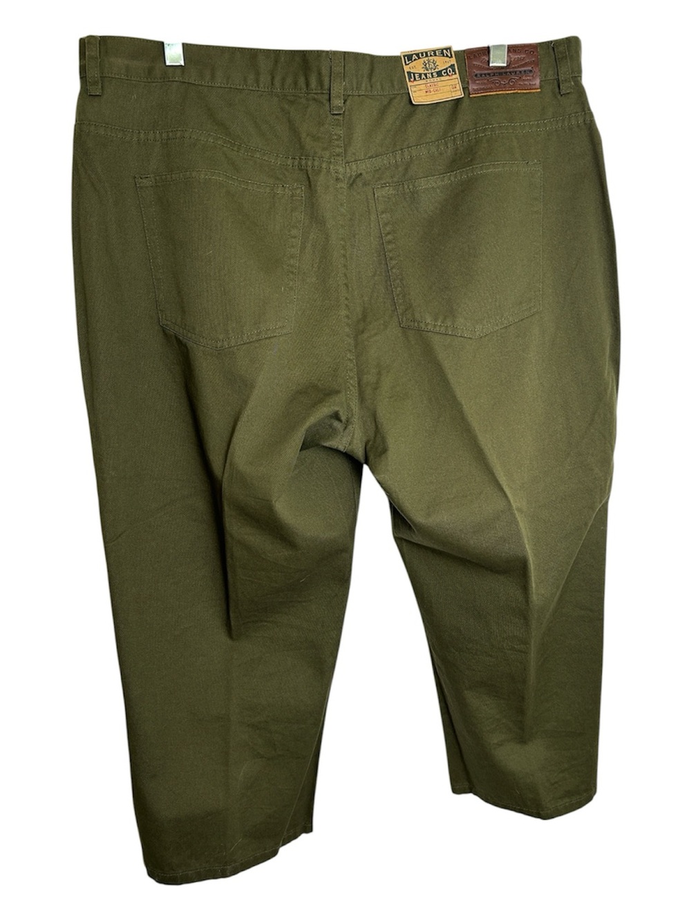 NWT Ralph Lauren Jeans Co. Mid Calf Olive Green Crop Pants Capris Size 16W - Picture 2 of 13